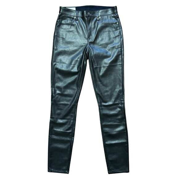 NEW GAP Mid Rise Vegan Leather True Skinny Pants in Black SZ 6 TALL - Picture 10 of 10
